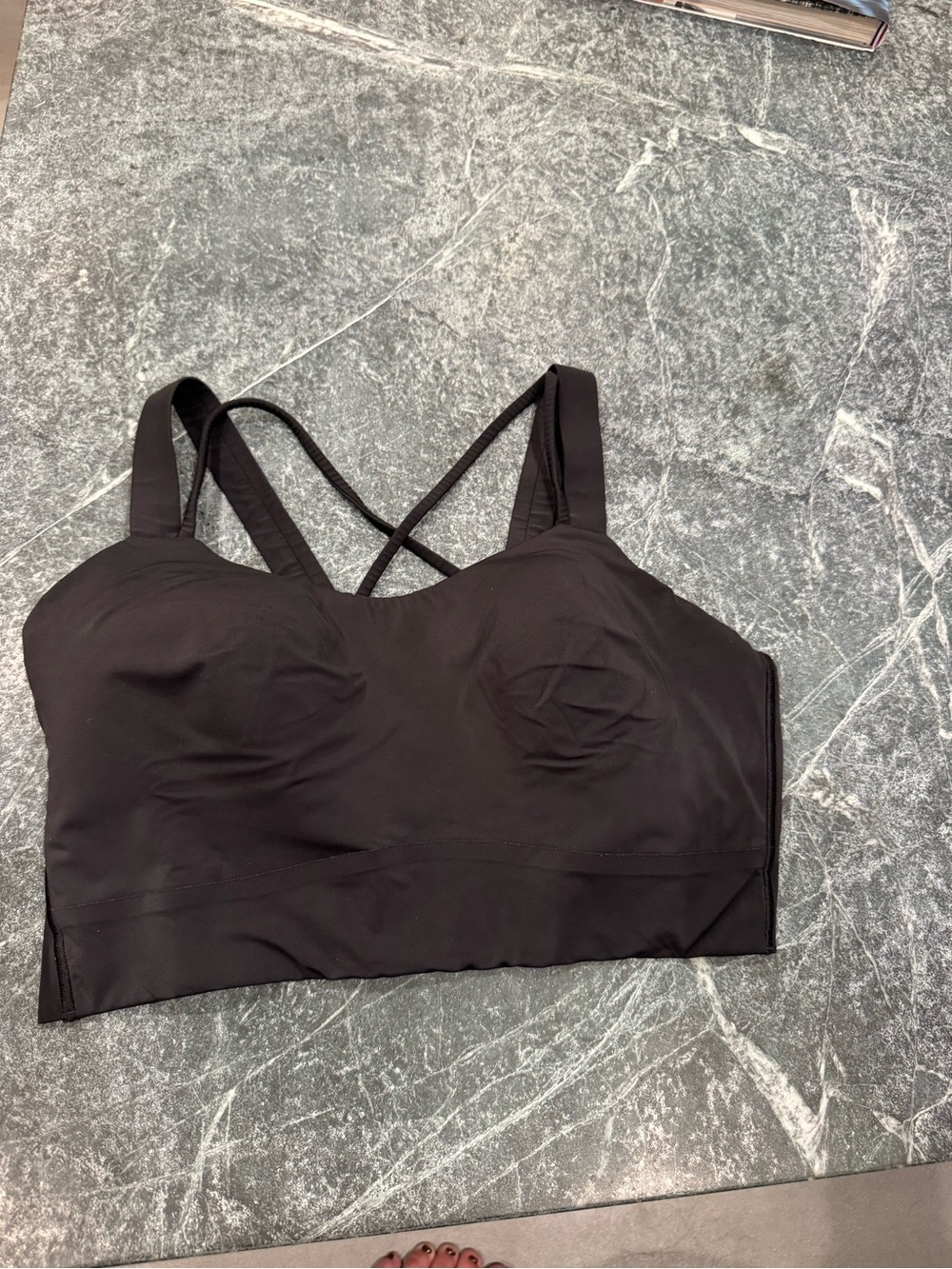 lululemon athletica Black Crossback Longline Sports Bra